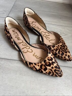 Sam Edelman Rodney Leopard calf hair Pointed D'Orsay Flats